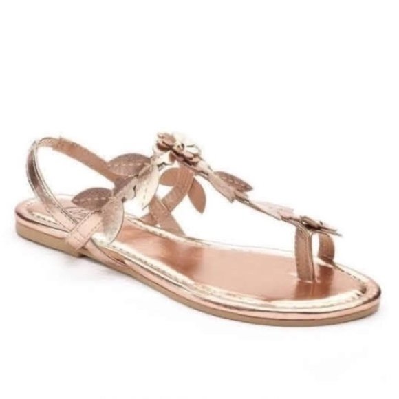 Candie's | Floral Sandals, Rose Gold - Picture 1 of 7